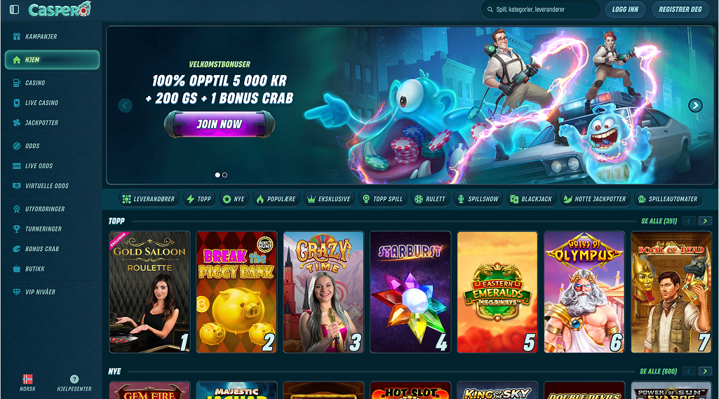 Caspero Casino-lobbyen