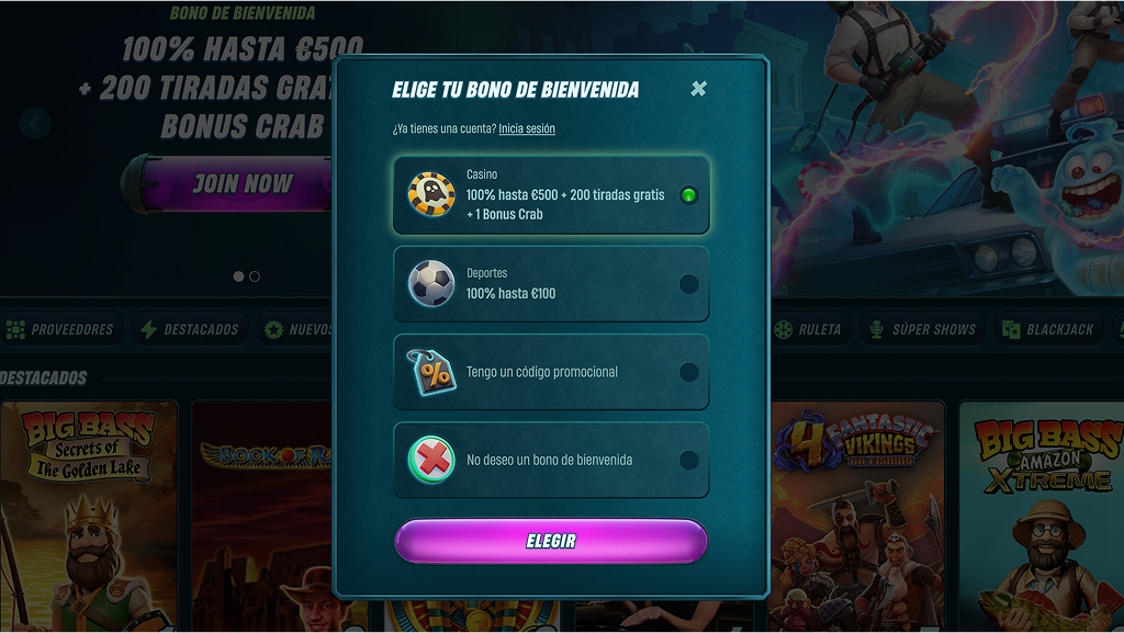 Registro en Caspero Casino